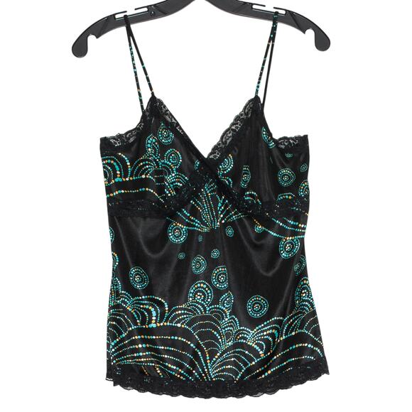 Tank Top Y2K Babydoll Whimsigoth Witchy Romantic Feminine Boho Lace Black Large - Picture 1 of 5